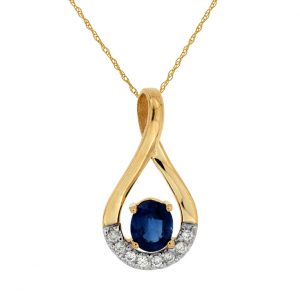 SAPPHIRE & DIAMOND PENDANT