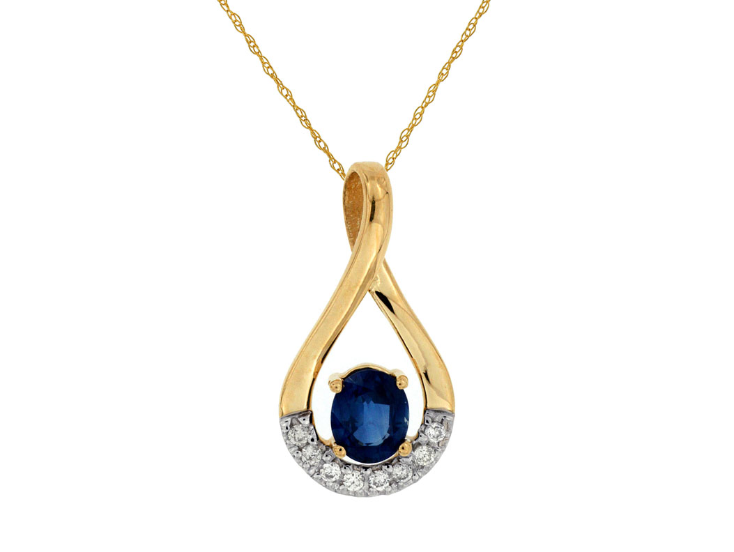 SAPPHIRE & DIAMOND PENDANT