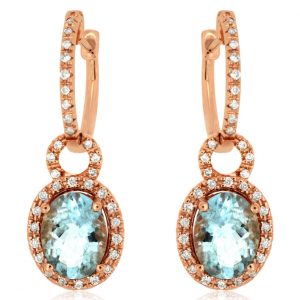 AQUAMARINE & DIAMOND EARRING