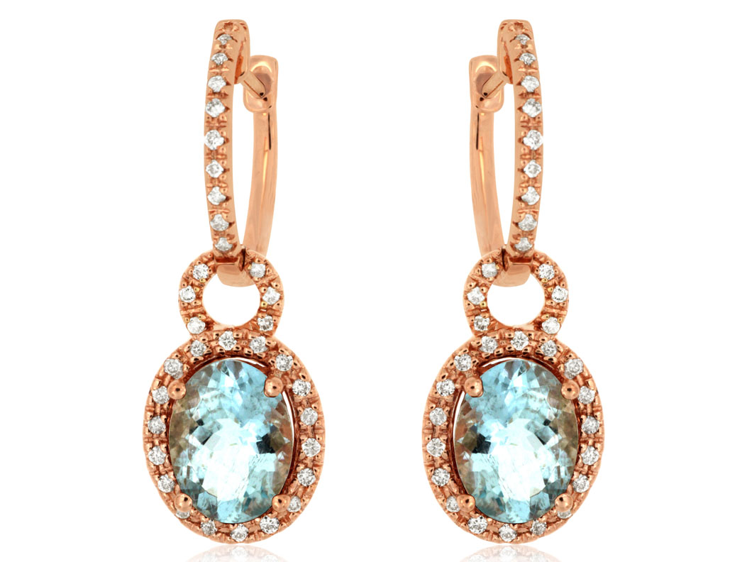 AQUAMARINE & DIAMOND EARRING