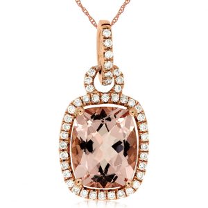 MORGANITE & DIAMOND PENDANT