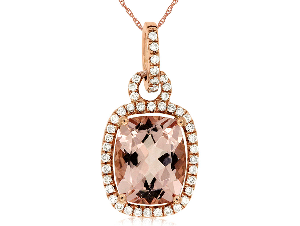 MORGANITE & DIAMOND PENDANT