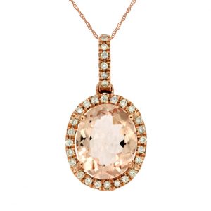 MORGANITE & DIAMOND PENDANT