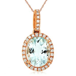 AQUAMARINE & DIAMOND PENDANT
