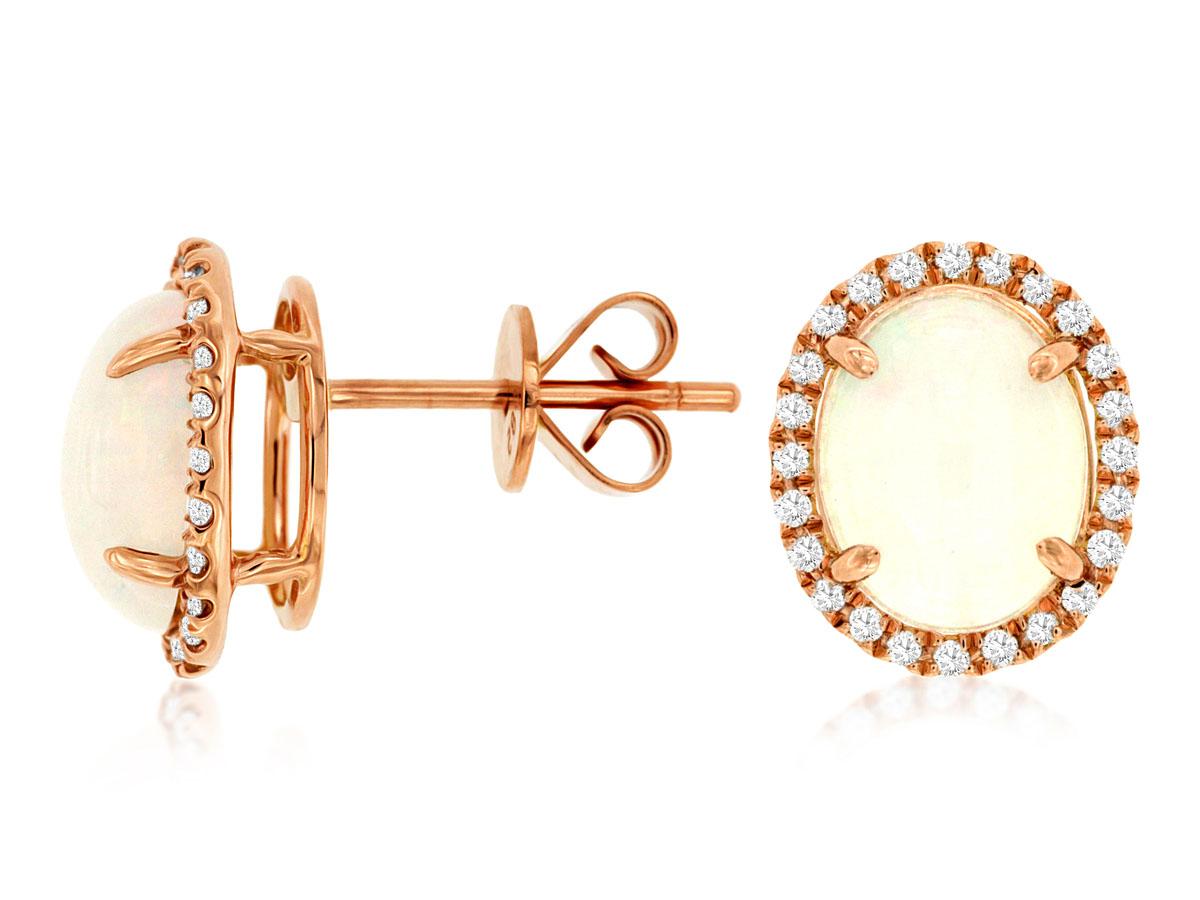 OPAL & DIAMOND EARRING