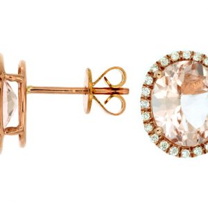 MORGANITE & DIAMOND EARRING