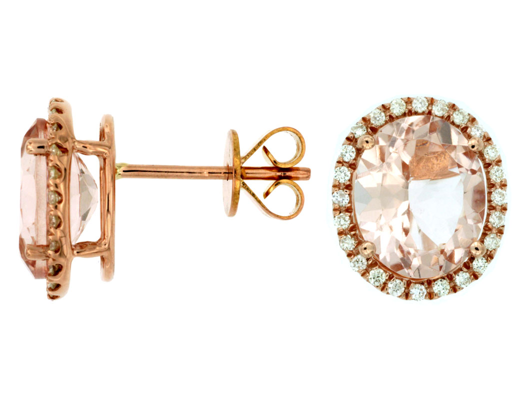 MORGANITE & DIAMOND EARRING
