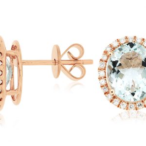 AQUAMARINE & DIAMOND EARRING