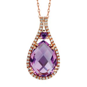 AMETHYST & DIAMOND PENDANT
