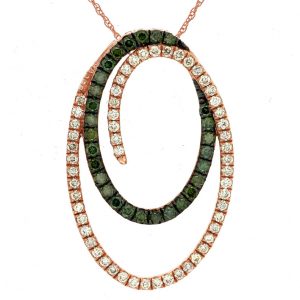 WHITE & GREEN DIAMOND PENDANT