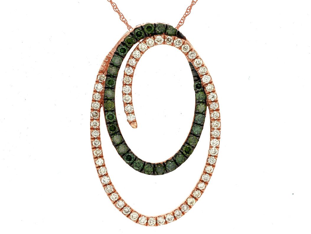 WHITE & GREEN DIAMOND PENDANT