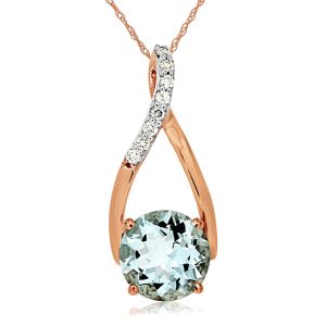 AQUAMARINE & DIAMOND PENDANT
