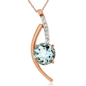 AQUAMARINE & DIAMOND PENDANT