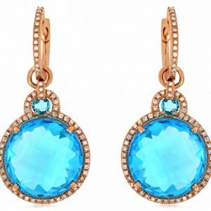 BLUE TOPAZ & DIAMOND EARRING