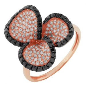 BLACK DIA & DIA CLOVER RING