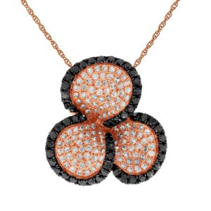 BLACK DIA & DIA CLOVER PENDANT
