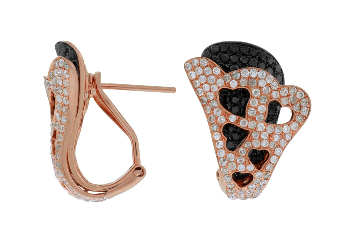 DIAMOND &BLACK DIAMOND EARRING