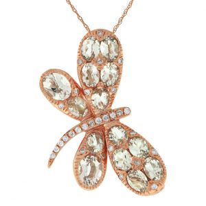MORGANITE & DIA BUTTERFLY PEND