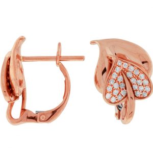 DIAMOND HEART LEAF EARRING