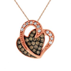 DIA & MOCHA DIA HEART PENDANT