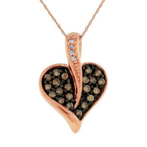 DIA & MOCHA DIA HEART PENDANT
