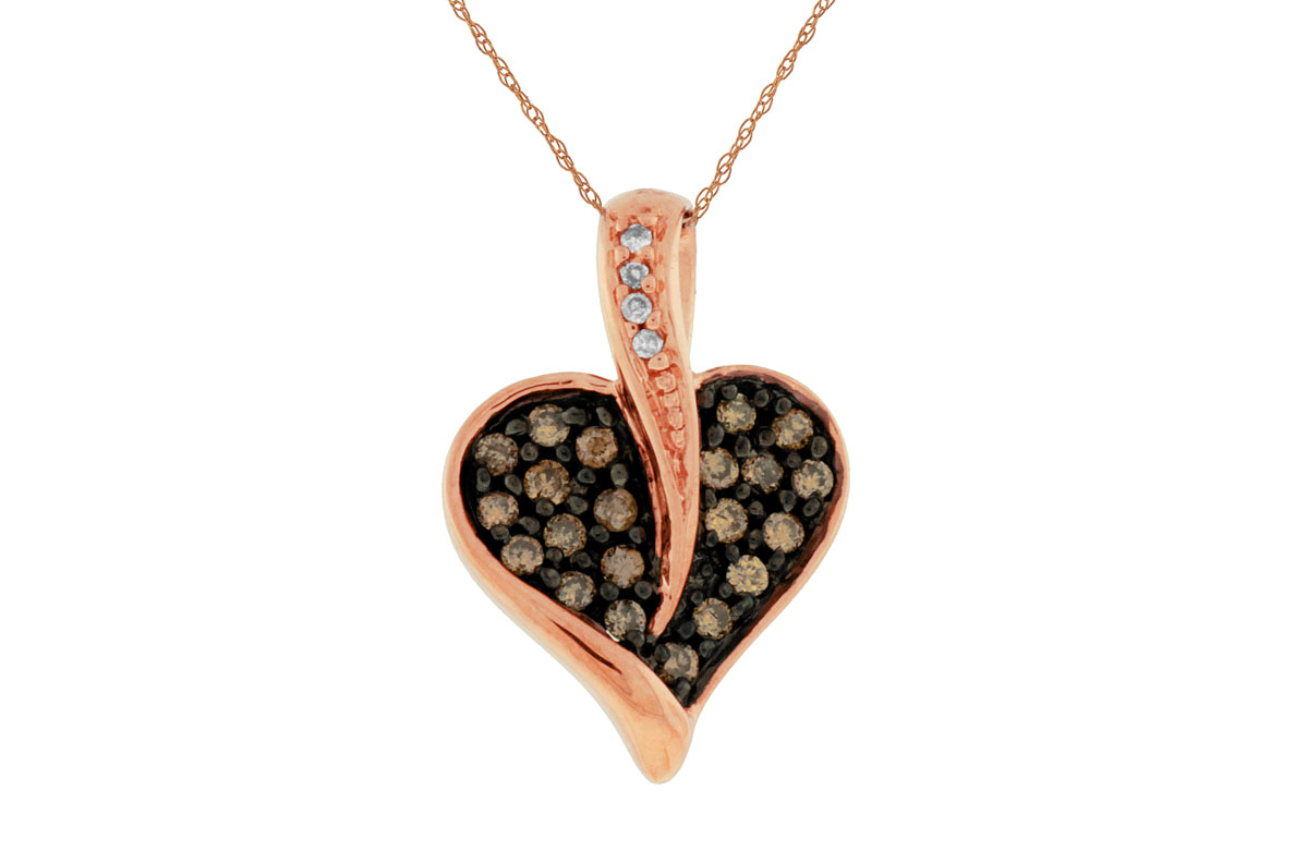 DIA & MOCHA DIA HEART PENDANT