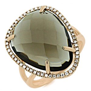 SMOKY QUARTZ & DIAMOND RING