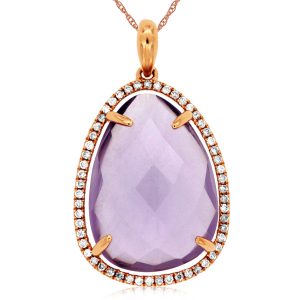 AMETHYST & DIAMOND PENDANT