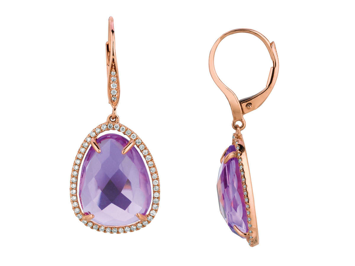AMETHYST & DIAMOND EARRING