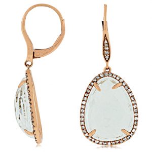 WHITE TOPAZ & DIAMOND EARRING