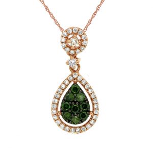 WHITE & GREEN DIAMOND PENDANT