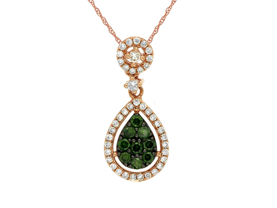 WHITE & GREEN DIAMOND PENDANT