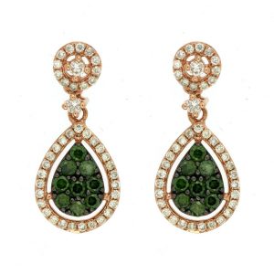 WHITE & GREEN DIAMOND EARRING