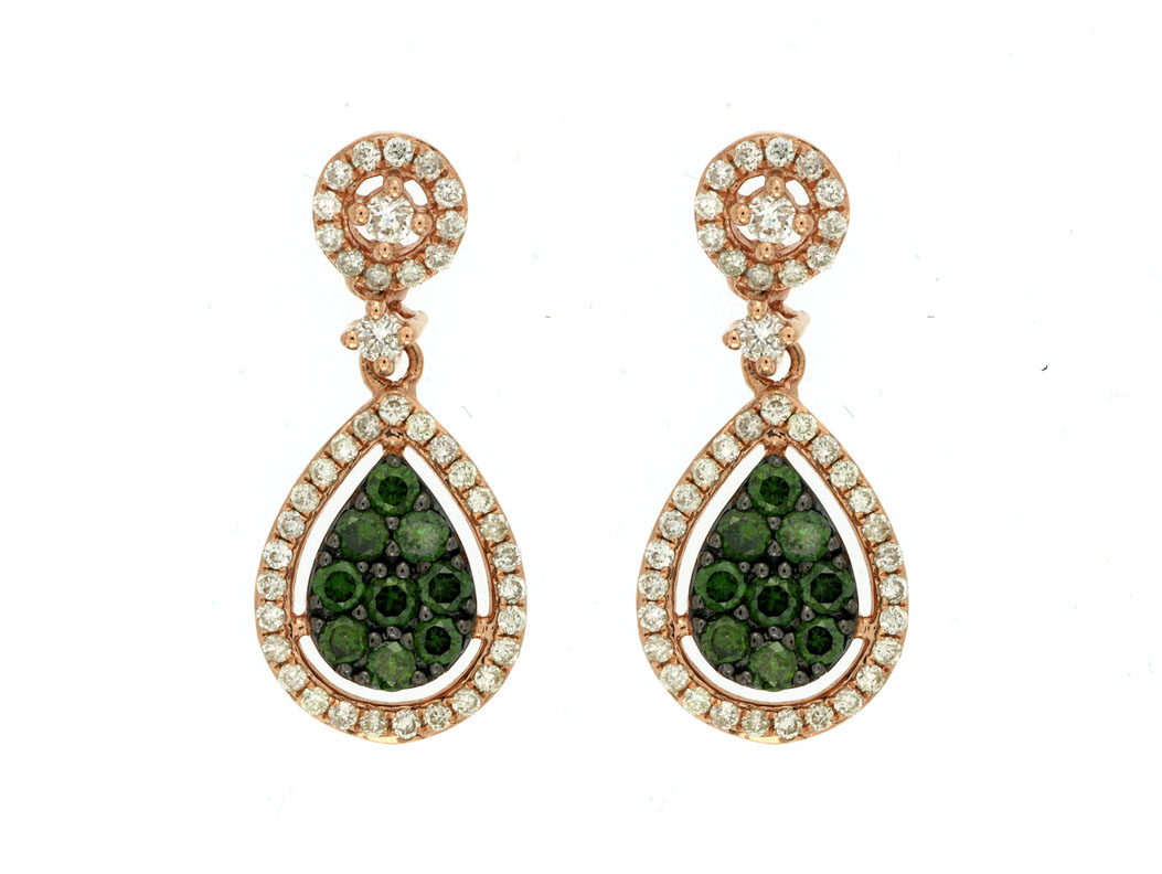WHITE & GREEN DIAMOND EARRING