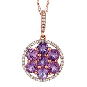 AMETHYST & DIAMOND PENDANT