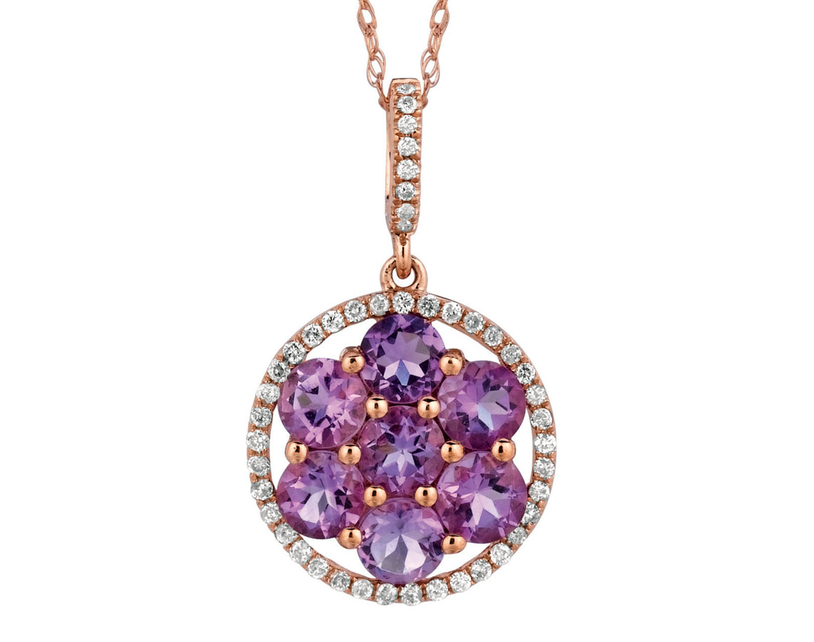 AMETHYST & DIAMOND PENDANT