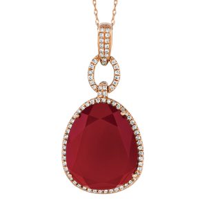 DIAMOND & RED AGATE PENDANT