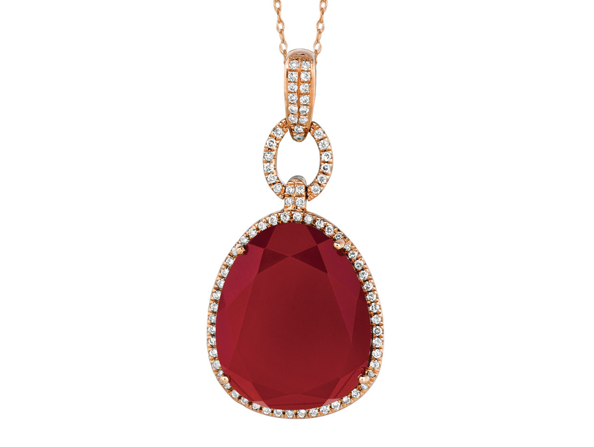 DIAMOND & RED AGATE PENDANT