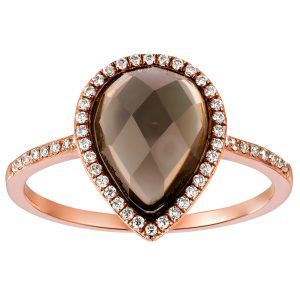 SMOKY QUARTZ & DIAMOND RING