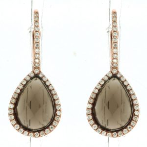 SMOKY QUARTZ & DIAMOND EARRING