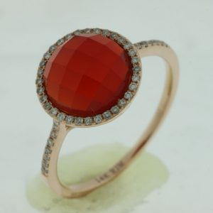 DIAMOND & RED AGATE RING