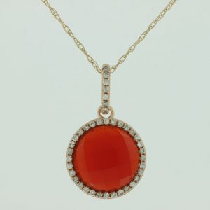 DIAMOND & RED AGATE PENDANT