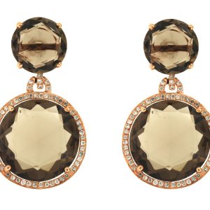 SMOKY QUARTZ & DIAMOND EARRING