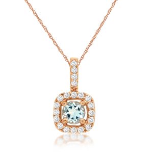 AQUAMARINE & DIAMOND PENDANT
