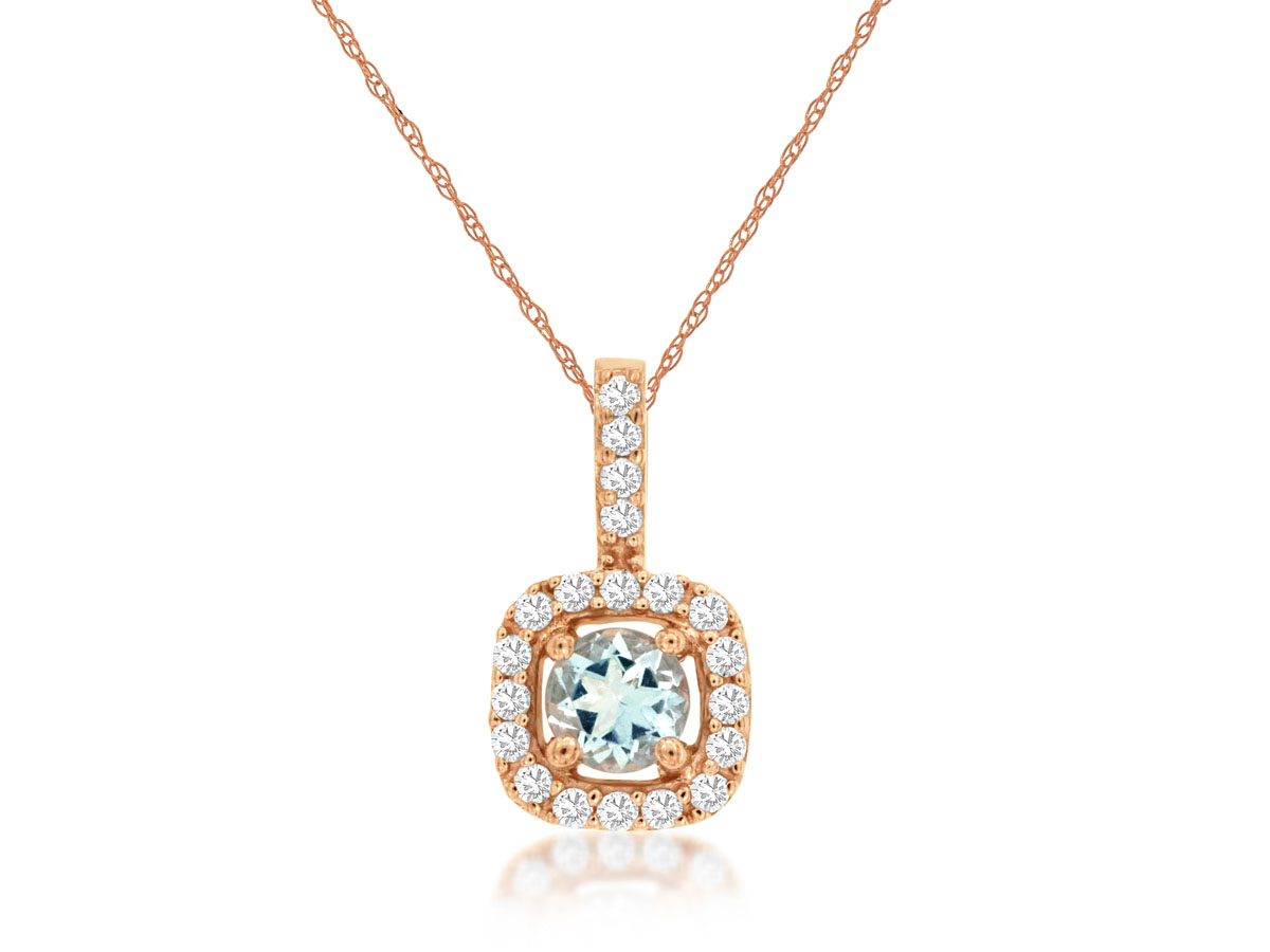 AQUAMARINE & DIAMOND PENDANT