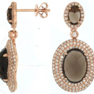 SMOKY QUARTZ & DIAMOND EARRING