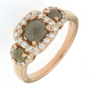 18K GREEN & WHITE DIAMOND RING