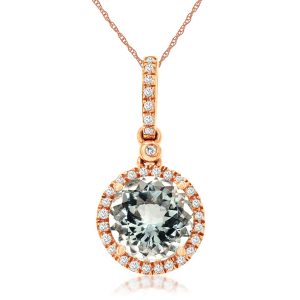 AQUAMARINE & DIAMOND PENDANT