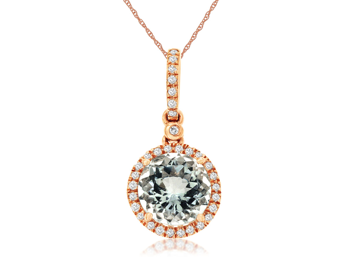 AQUAMARINE & DIAMOND PENDANT