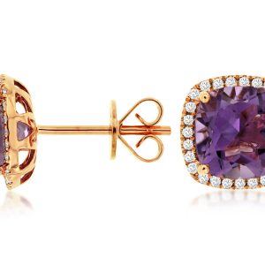 AMETHYST & DIAMOND EARRING